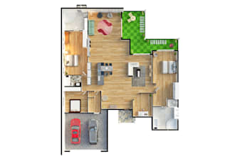 create realistic 3d floor plan rendering for real estate