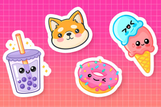 draw kawaii stickers for you