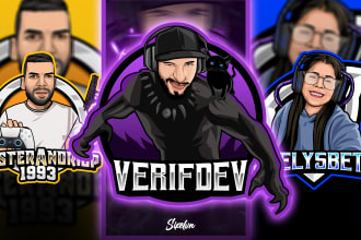 design mascot gaming logo for youtube twitch cartoon avatar