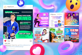 design creative social media ads, banners or thumbnails