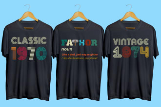 do simple vintage retro and typography t shirt