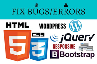fix HTML, CSS and wordpress  issues in 24 hour