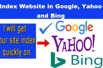 index your website in google webmaster, yahoo and bing