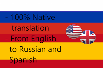 manually translate from english to russian and spanish