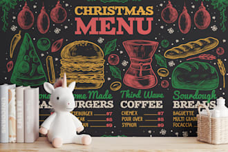 design custom chalkboard poster, chalkboard menu, and chalkboard flyer