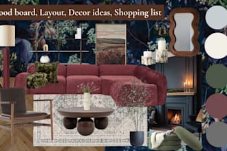 provide online interior styling, layout advice, mood board