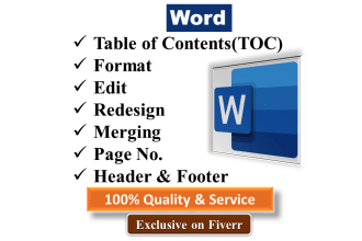 format, edit and design your word file