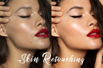 do professional skin retouching, natural skin photo editing