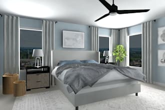 give you bedroom interior design, furnishing and decor plan