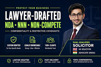 draft strong nda, non compete, confidentiality agreement
