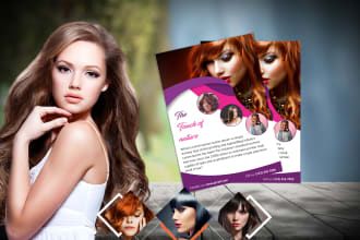 do hair extension, lash extension, beauty salon flyer