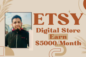 build a passive income etsy digital store, etsy digital products, etsy seo