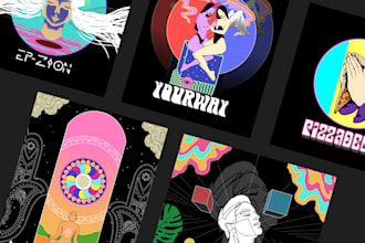 draw awesome psychedelic logo specialist