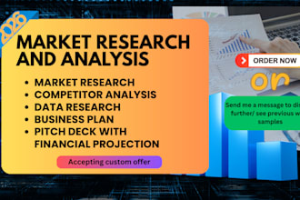 do expert market research, competitor analysis, and business plan