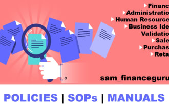 prepare policies sops and manuals for your business