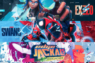 design stunning gaming banner for youtube twitter twitch