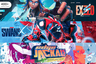 design clean gaming banners for youtube twitch  any platform