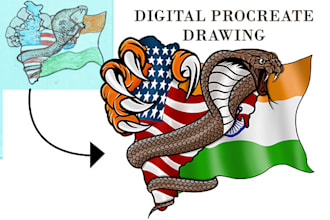 convert hand drawings into digital procreate drawing