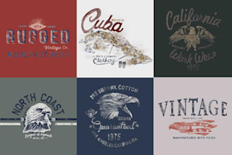 do custom hand drawn vintage logo t shirt design
