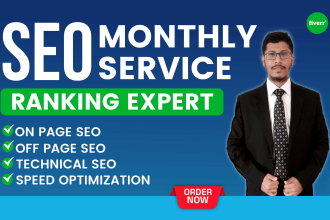 provide monthly SEO service for google top ranking or website ranking