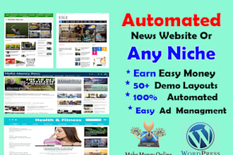create automated news auto blogging website from rss feeds with premium theme