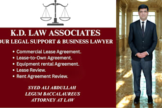 review and draft commercial lease, rent, and business contracts and agreements