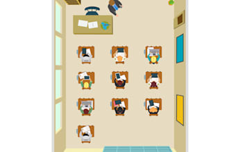 create top down indoor outdoor view illustration for game