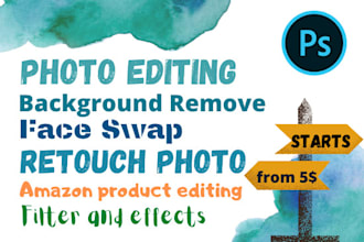 do photo editing,background remove,face swap,retouch photo in photoshop