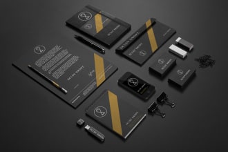 design modern minimalist luxury logo with stationary pack
