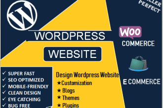 develop ecommerce wordpress website,design wordpress website, theme,blog,plugins