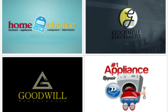 design electronics store and home appliance repairing logo