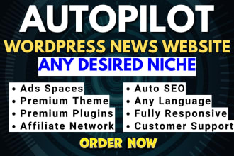 create wordpress automated news website or wordpress auto blog