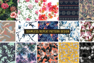 create vector and watercolor floral seamless pattern design