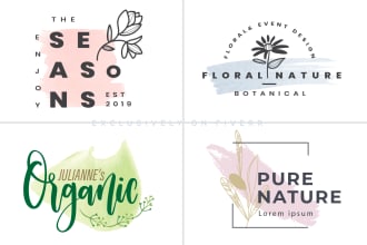 design beautiful watercolor feminine or signature logo