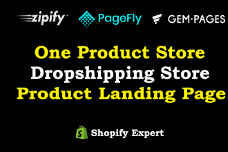create shopify one product store or product page