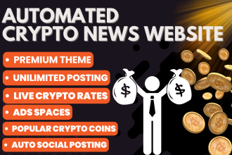 create automated crypto news website or bitcoin auto blog, autoblog