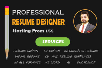 design a modern or infographic cv, resume in 24 hours