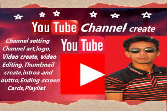 create you tube channel setup,design and promote