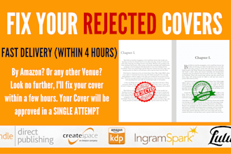 fix KDP cover rejection errors and design a professional book cover