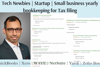 tech startup or small business yearly bookkeeping for tax filing