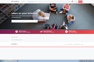 online course website and app like udemy or academy website
