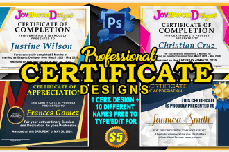 create professional certificates designs