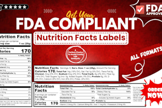 provide fda compliant nutrition facts label for recipes