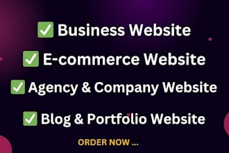 develop business, ecommerce, blog, company, and portfolio websites