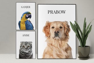 draw an awesome pet cartoon portrait