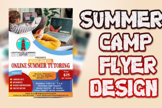 do summer school camp flyer poster design