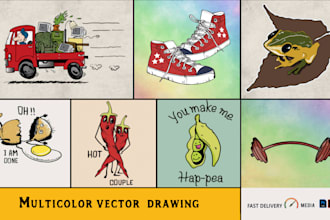 draw,redraw any clip art, sticker or vector design