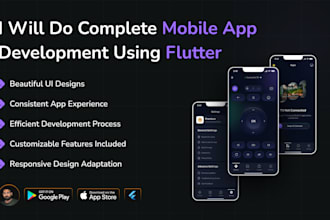 do complete mobile app development using flutter