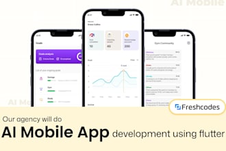 build flutter mobile app, crossplatform app, android ios app with ai integration