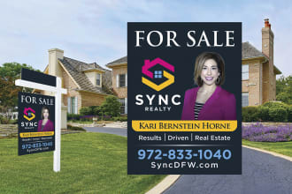 real estate sign yard sign design, street sign